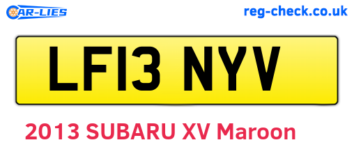LF13NYV are the vehicle registration plates.