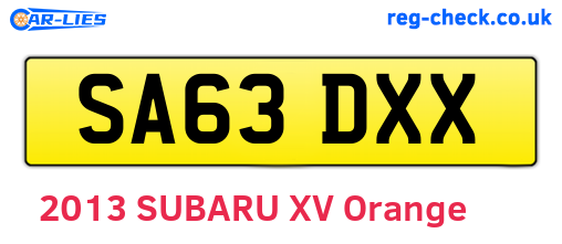 SA63DXX are the vehicle registration plates.