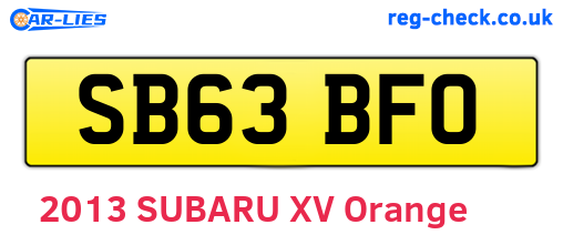 SB63BFO are the vehicle registration plates.