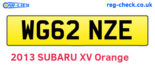 WG62NZE are the vehicle registration plates.
