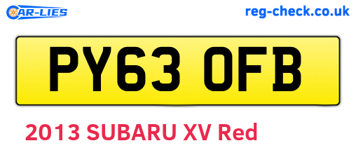 PY63OFB are the vehicle registration plates.