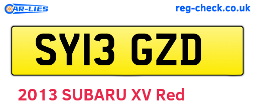 SY13GZD are the vehicle registration plates.