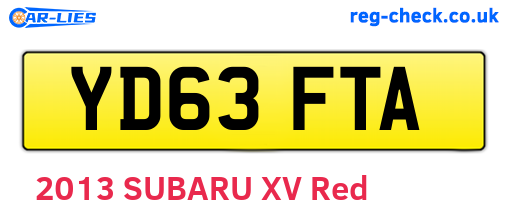 YD63FTA are the vehicle registration plates.