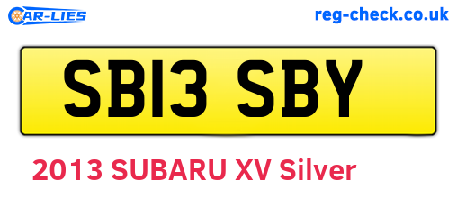 SB13SBY are the vehicle registration plates.