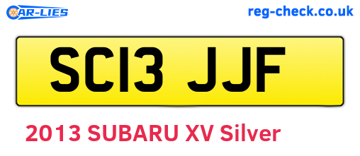 SC13JJF are the vehicle registration plates.