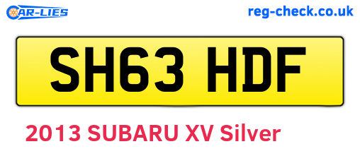 SH63HDF are the vehicle registration plates.