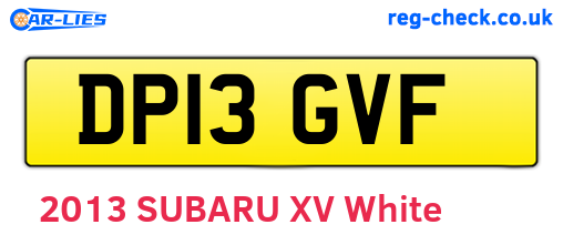 DP13GVF are the vehicle registration plates.