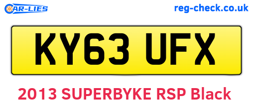 KY63UFX are the vehicle registration plates.
