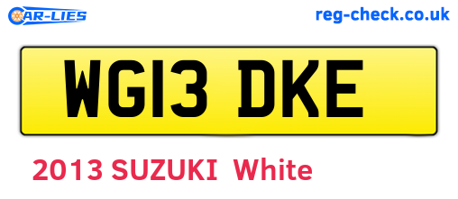 WG13DKE are the vehicle registration plates.