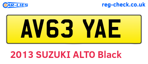 AV63YAE are the vehicle registration plates.