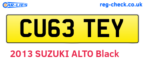 CU63TEY are the vehicle registration plates.