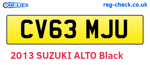 CV63MJU are the vehicle registration plates.