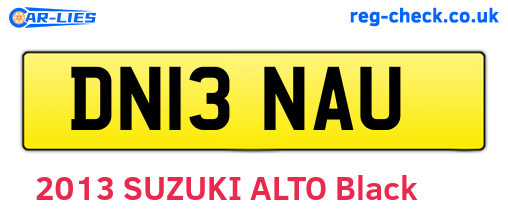 DN13NAU are the vehicle registration plates.
