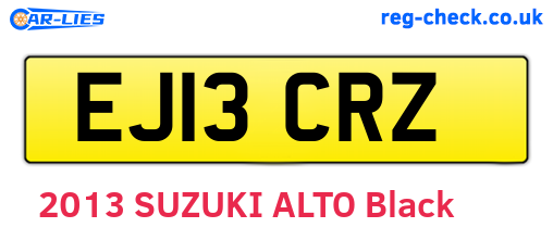 EJ13CRZ are the vehicle registration plates.