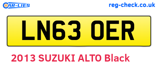 LN63OER are the vehicle registration plates.