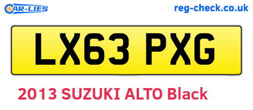 LX63PXG are the vehicle registration plates.