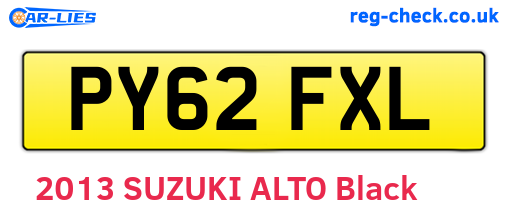 PY62FXL are the vehicle registration plates.