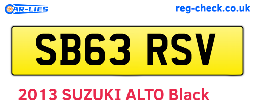 SB63RSV are the vehicle registration plates.