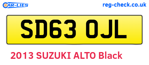 SD63OJL are the vehicle registration plates.