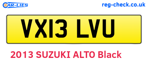VX13LVU are the vehicle registration plates.