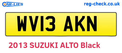 WV13AKN are the vehicle registration plates.