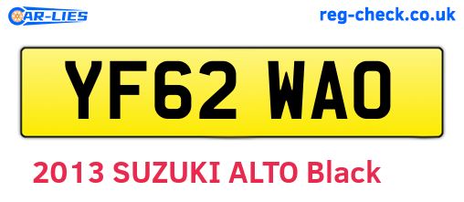 YF62WAO are the vehicle registration plates.