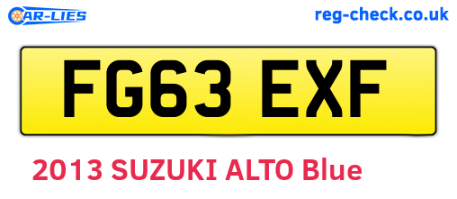 FG63EXF are the vehicle registration plates.