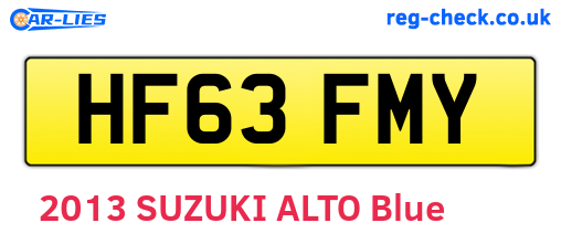 HF63FMY are the vehicle registration plates.
