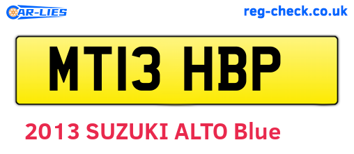 MT13HBP are the vehicle registration plates.