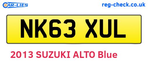 NK63XUL are the vehicle registration plates.