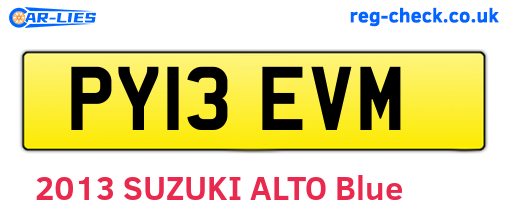 PY13EVM are the vehicle registration plates.