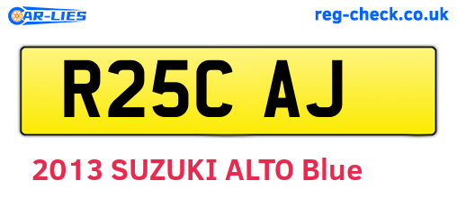 R25CAJ are the vehicle registration plates.