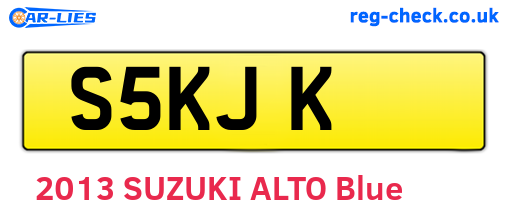 S5KJK are the vehicle registration plates.