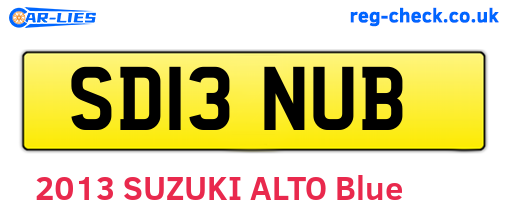 SD13NUB are the vehicle registration plates.
