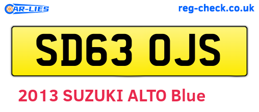 SD63OJS are the vehicle registration plates.