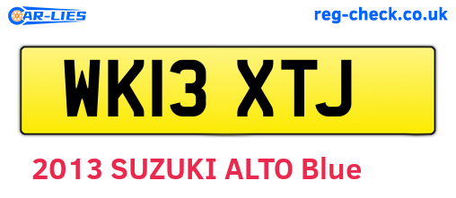 WK13XTJ are the vehicle registration plates.