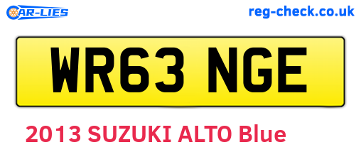 WR63NGE are the vehicle registration plates.