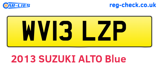 WV13LZP are the vehicle registration plates.