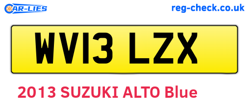 WV13LZX are the vehicle registration plates.