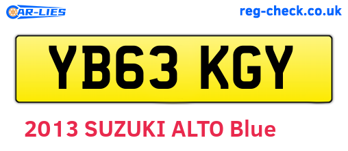 YB63KGY are the vehicle registration plates.