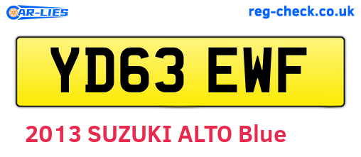 YD63EWF are the vehicle registration plates.