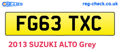 FG63TXC are the vehicle registration plates.