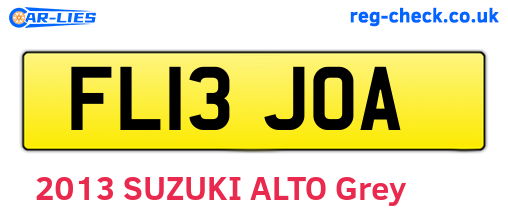 FL13JOA are the vehicle registration plates.
