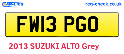 FW13PGO are the vehicle registration plates.