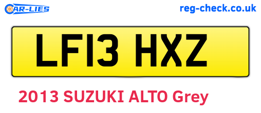 LF13HXZ are the vehicle registration plates.