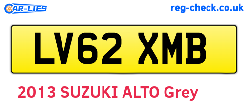 LV62XMB are the vehicle registration plates.