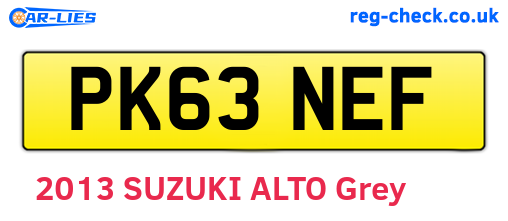 PK63NEF are the vehicle registration plates.