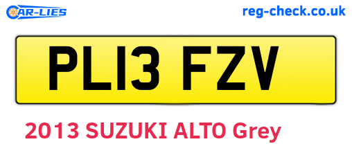 PL13FZV are the vehicle registration plates.