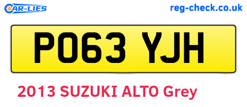 PO63YJH are the vehicle registration plates.