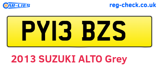 PY13BZS are the vehicle registration plates.